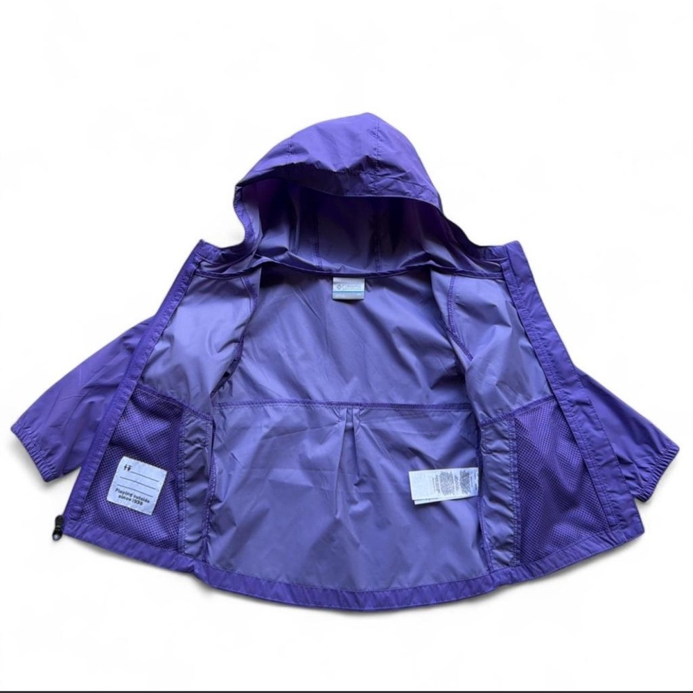 Kids Columbia Purple Windbreaker with Hood - Picture 7 of 8